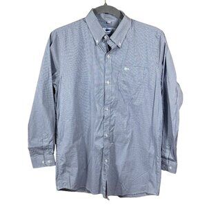 Southern Lure Men's Button Front Shirt Blue White Check Size XL Extra Large Long